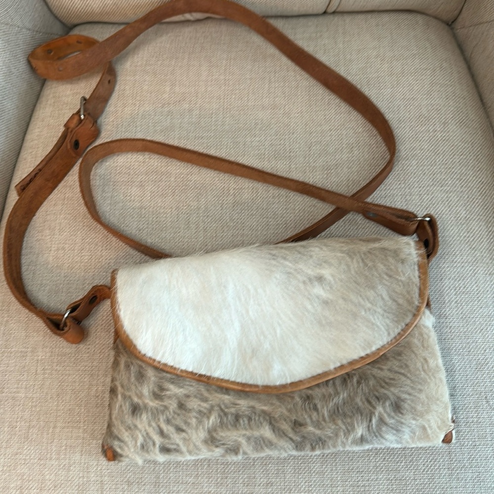 Handcrafted mohair crossbody bag